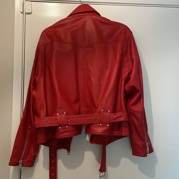 Hudson Soft Red Leather Jacket - Picture 4 of 6